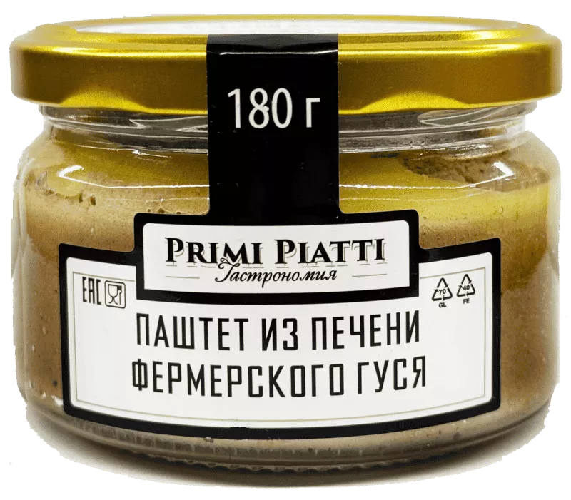 PRIMI PIATTI Паштет из печени фермерского гуся 180 гр.