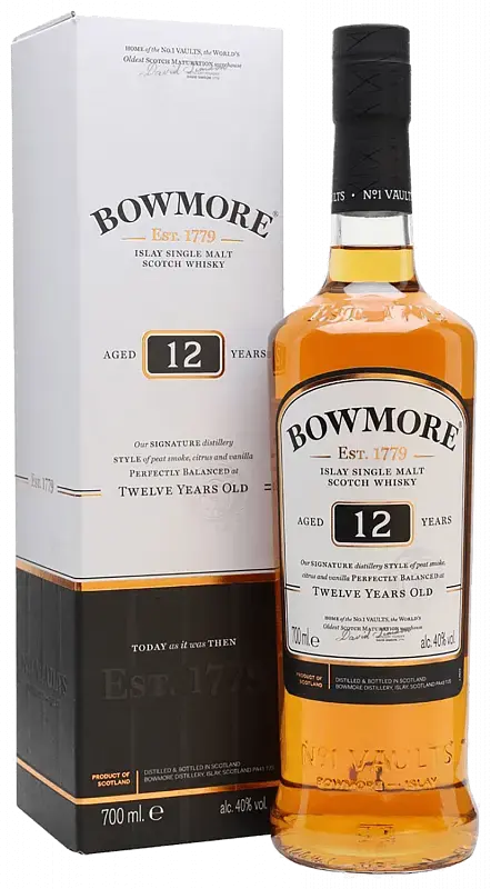 боумор 12 лет виски шотландский односолодовый в п/у 0,7 л (bowmore islay single malt scotch whisky 12 y.o in gift box) фото - магазин Krasnikov Wine