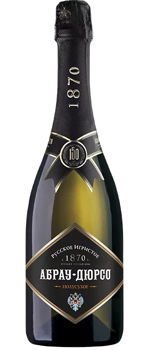 абрау-дюрсо вино игристое полусухое белое черная этикетка 0,75 л (abrau-durso sparkling semi-dry white) фото - магазин Krasnikov Wine