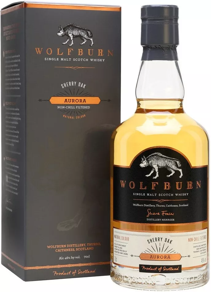волфбёрн аврора виски шотландский односолодовый в п/у 0,7 л (wolfburn aurora single malt scotch whisky in gift box)  фото - магазин Krasnikov Wine