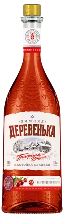 зимняя деревенька графиня вишня настойка сладкая фото - магазин Krasnikov Wine