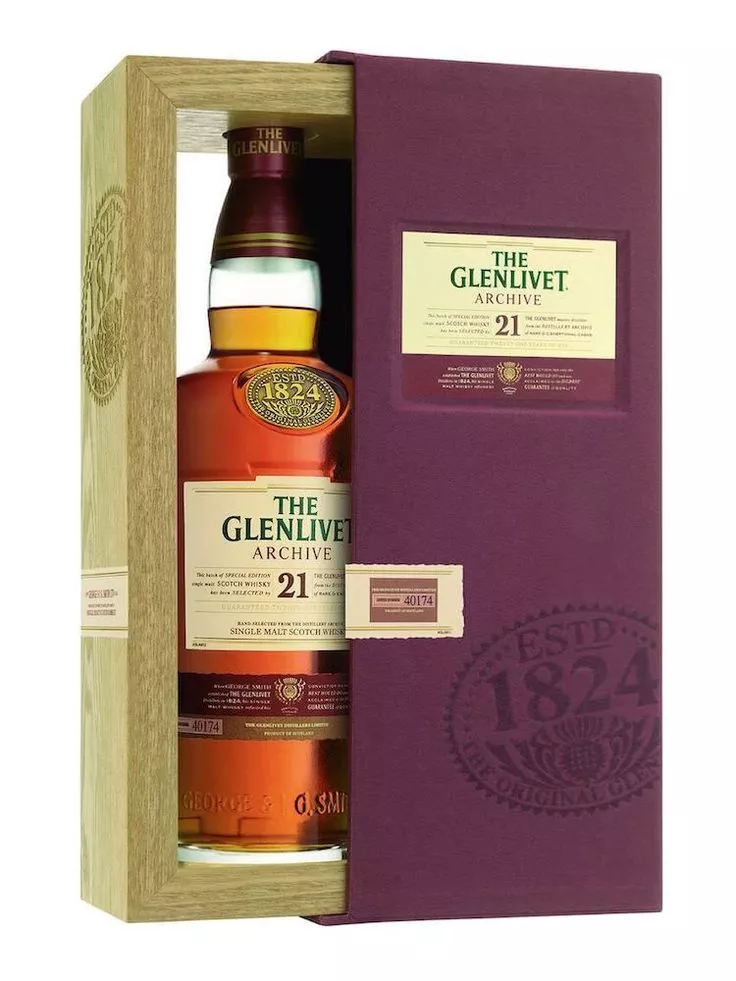 гленливет 21 год архив виски (the glenlivet 21 years old wooden box) фото - магазин Krasnikov Wine