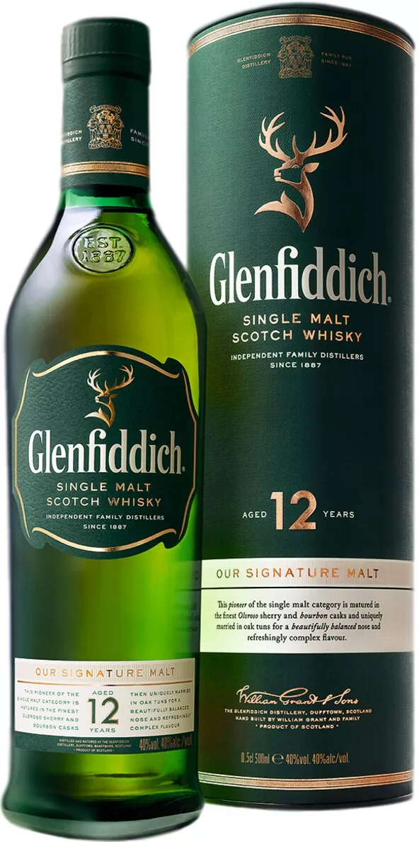 Купить Гленфиддик 12 лет виски в п/у (Glenfiddich 12 Years Old in