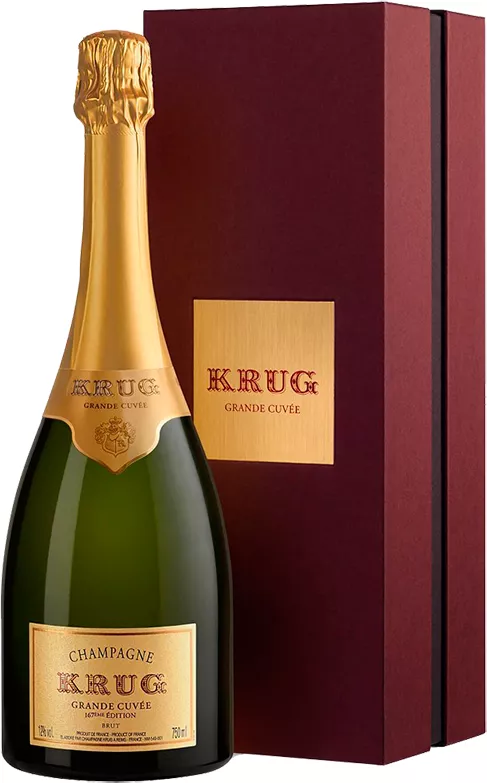 круг гранд кюве вино игристое выдержанное брют белое в п\у 0,75 л (krug grande cuvee in gift box) фото - магазин Krasnikov Wine