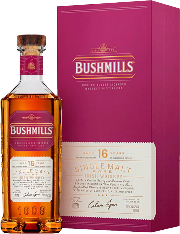бушмилз сингл молт 16 лет выдержки виски ирландский солодовый в п\у (bushmills single malt 16 year old in gift box) фото - магазин Krasnikov Wine