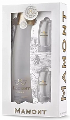 Фото Мамонт водка в подарочной коробке с рюмками (Mamont Vodka)