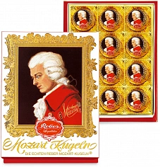 Фото REBER (Моцарт) набор шоколадных конфет горький шоколад 240 гр.